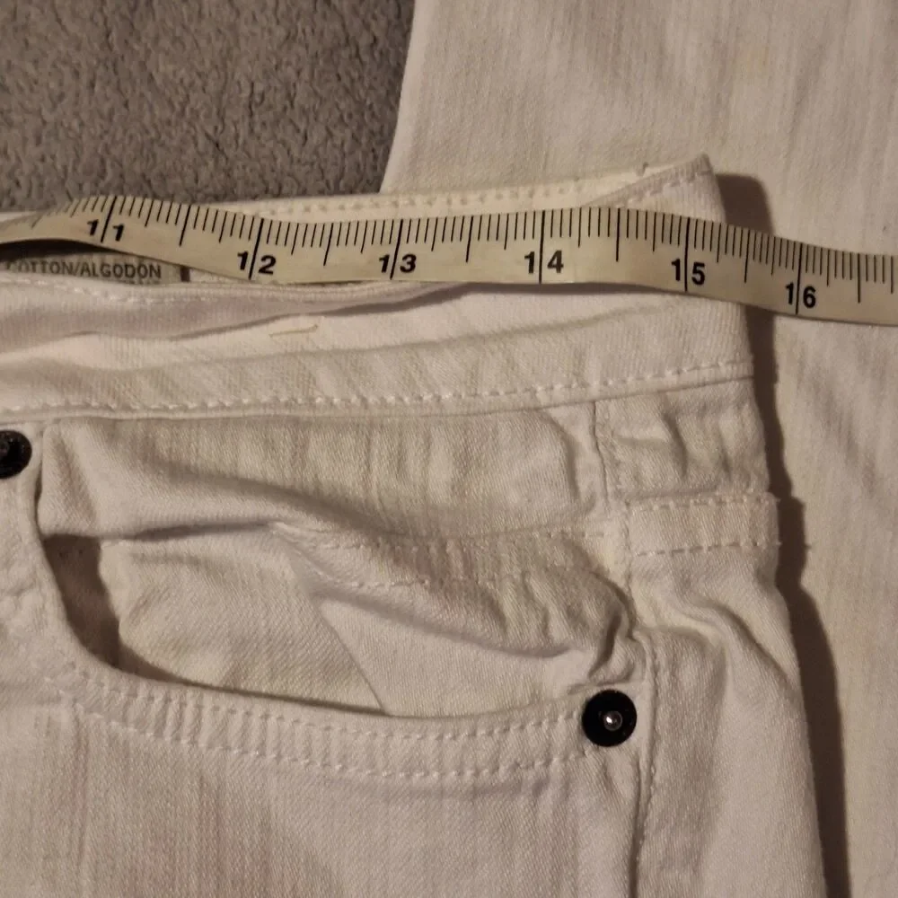 ENCORE JEANS - White Pants Skinny Mid Rise Light Wash Denim Women 9 - Picture 6 of 8